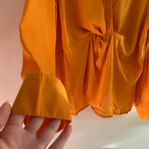 ⚡️LAST CHANCE! SHEIN 2XL Orange Knot Detail Blouse - Picture 4 of 8